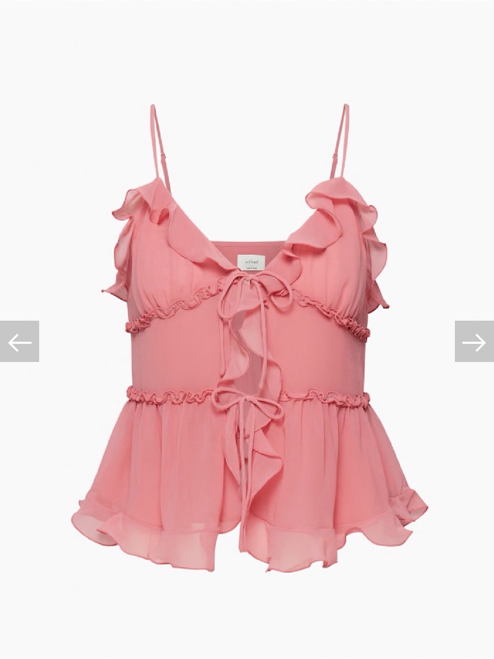 Wilfred Pink Ruffle Tie-Front Chiffon Camisole